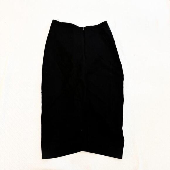 Massimo Dutti Black Rouched Front Pencil Skirt Size 4 NWT - Picture 2 of 5
